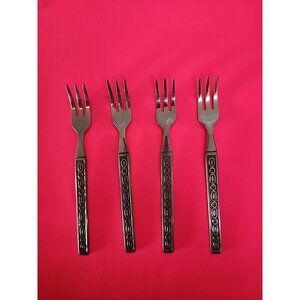 IIC Stainless Steel Imperial International Cutlery 3-Prong Fork Korea Scroll 5."